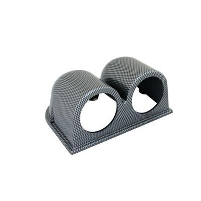 Gauge holders horizontal 2 holes carbon look