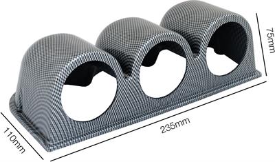 Portastrumenti orizzontale 3 fori carbon look