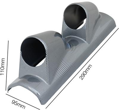 Gauge holders vertical 2 holes carbon look
