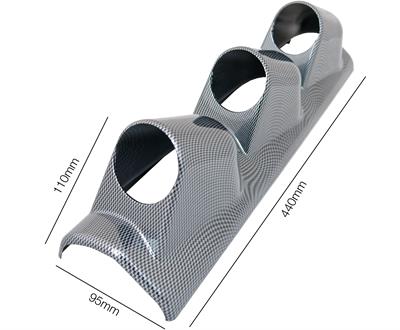 Gauge holders vertical 3 holes carbon look