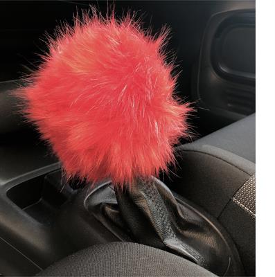 Gear knob cover Fluffy Fur red