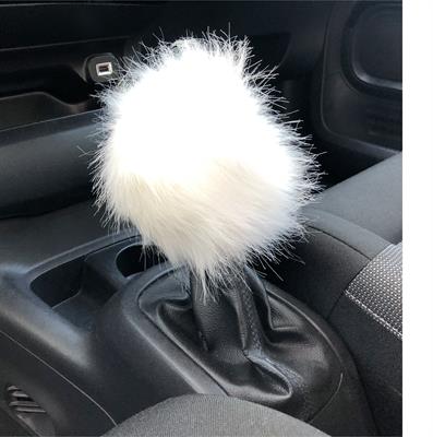 Gear knob cover Fluffy Fur white