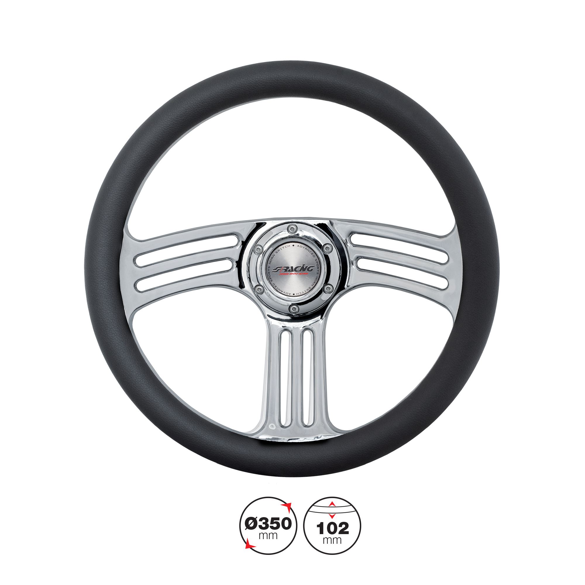 SIMONI RACING Steering Wheel black Wood 350 mm 