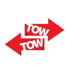 Prespaced sticker Red Tow 146x92 mm