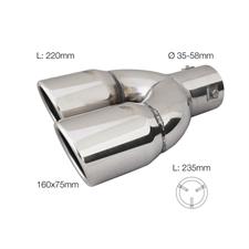 Muffler Tip round double slant shifted outlet stainless steel