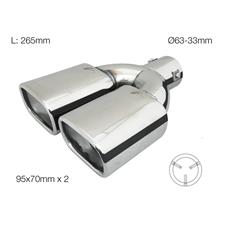 Muffler Tip square double stainless steel