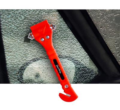 Hammer with cutter emergency car kit