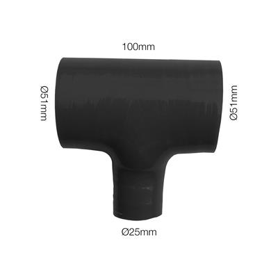 Manicotto a T Manitor l.100/25mm id.51mm