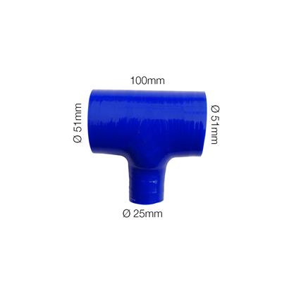 T-sleeve blue Manitor l.100/25mm id.51mm