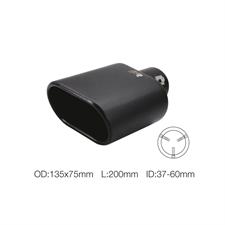 Terminale rettangolare id 63mm inclinato acciaio inox nero