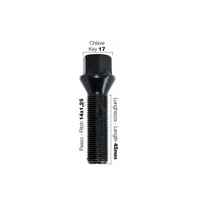 10 black bolts key 17 14x1.25 l.45mm