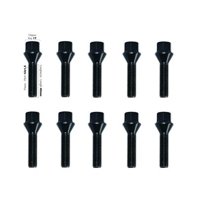 10 black bolts key 17 12x1.5 l.40mm