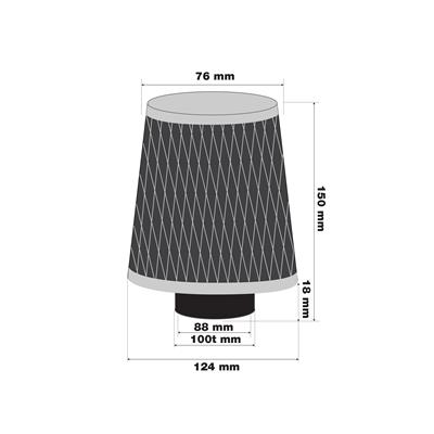 Air Filter foam cone with mesh