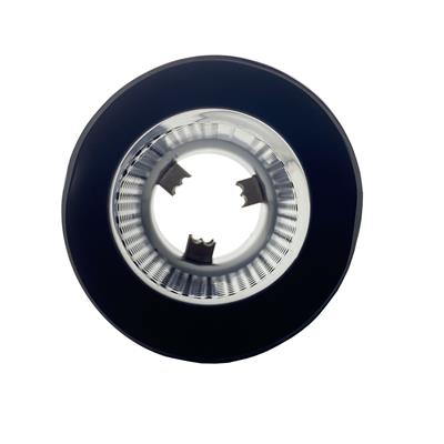 Muffler Tip round slant stainless black steel outlet 102 mm