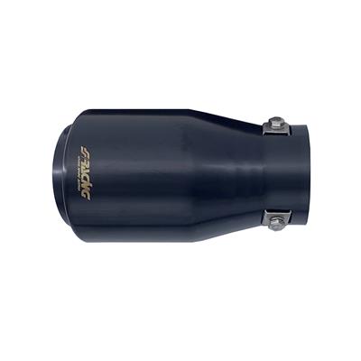 Muffler Tip round slant stainless black steel outlet 102 mm