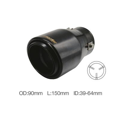 Muffler Tip round id 39-64mm slant black stainless Cayennestyle
