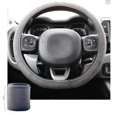 Steering wheel cover black microfiber