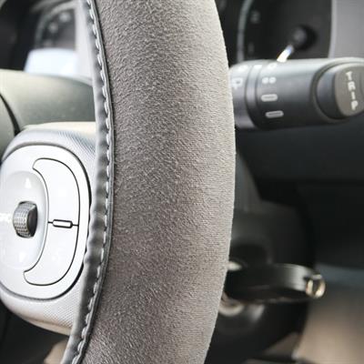Steering wheel cover black microfiber