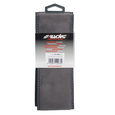 Steering wheel cover black microfiber