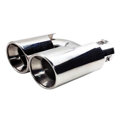 Muffler Tip round id 37-59mm double straight stainless steel