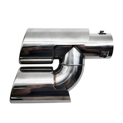 Muffler Tip round id 37-59mm double straight stainless steel