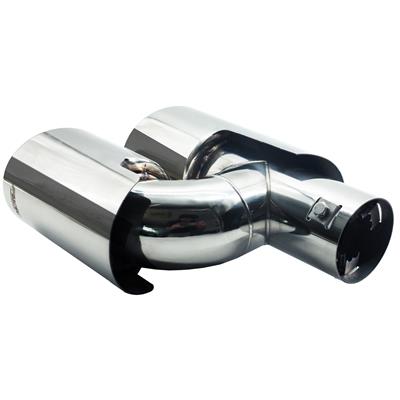 Muffler Tip round id 37-59mm double straight stainless steel
