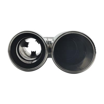 Muffler Tip round id 37-59mm double straight stainless steel