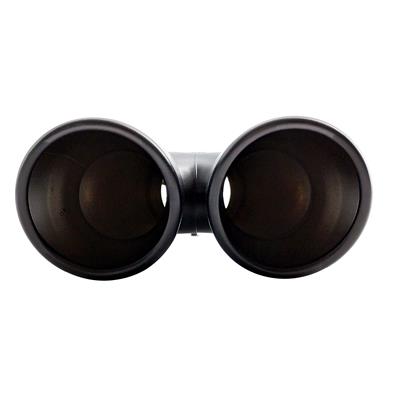 Muffler Tip round double stainless steel black