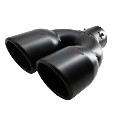 Muffler Tip round double stainless steel black