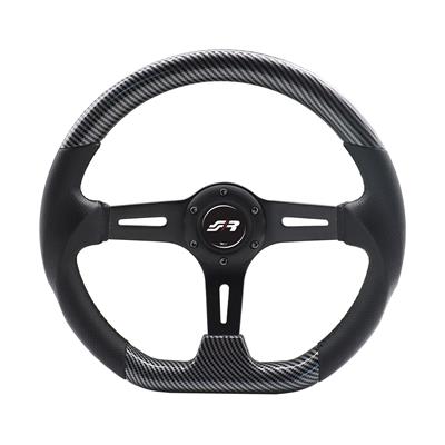 Volante sportivo a calice Giau - in carbon look e pelle
