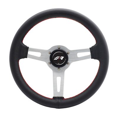 Classic Steering Wheel Epoca - Leather with Red seams