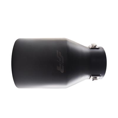Muffler Tip round black stainless steel