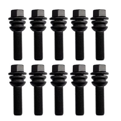 10 black bolts key 19 14x1.5 l.45mm spherical floating ring