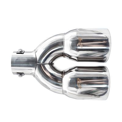 Terminale doppio rotondo inclinato acciaio inox