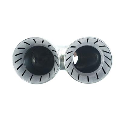 Muffler Tip round id 35-61mm double slant stainless steel
