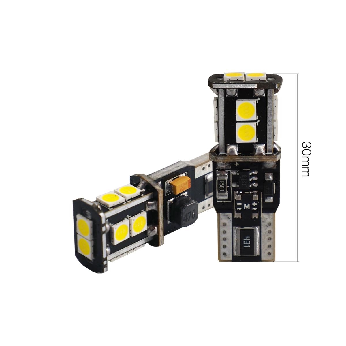 8-Pack 24V Canbus T10 W5W LED Bulbs - 5 SMD, 6000K White For Trucks, Boats, 4x4s