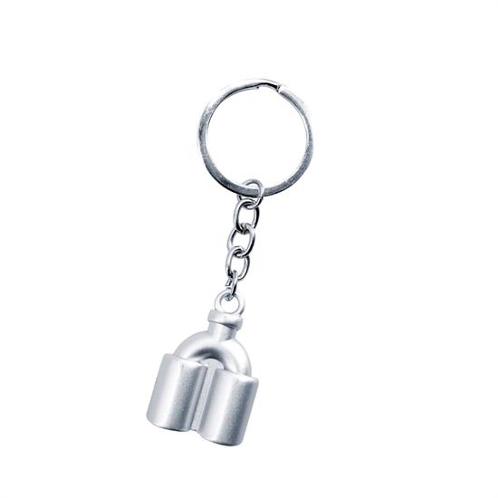 Keychain silver double tip
