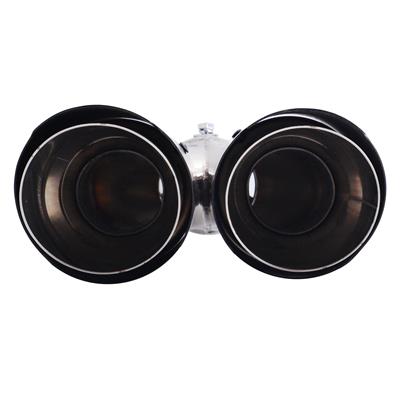 Muffler Tip round double shifted outlet carbon & stainless steel