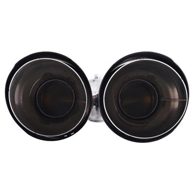 Muffler Tip round double shifted outlet carbon & stainless steel