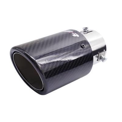 Terminale rotondo inclinato carbonio uscita 89 mm