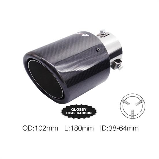 Muffler Tip round 38-64mm slant carbon outlet 102mm