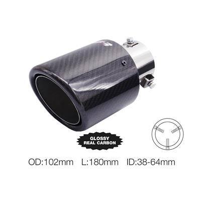 Muffler Tip round 38-64mm slant carbon outlet 102mm