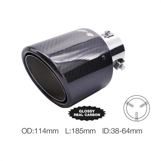 Terminale rotondo inclinato carbonio uscita 114mm