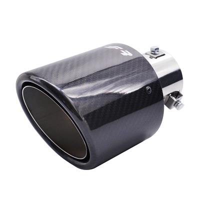 Terminale rotondo inclinato carbonio uscita 114mm