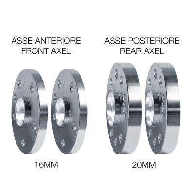 Kit wheel spacers 2x16mm + 2x20mm with bolts