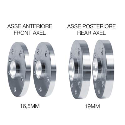 Kit wheel spacers 2x16,5mm + 2x19mm with bolts
