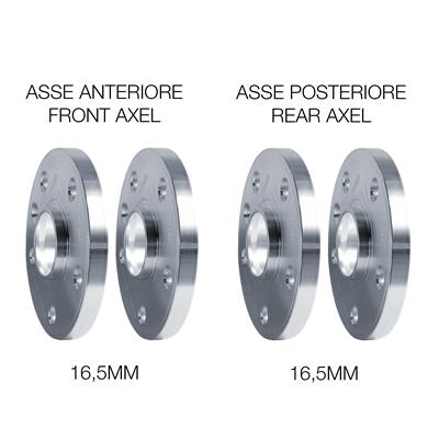 Kit wheel spacers 2x16,5mm + 2x19mm with bolts