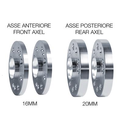 Kit wheel spacers 2x16mm + 2x20mm with bolts