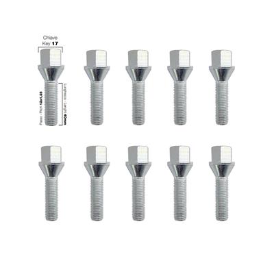 10 bulloni ch.17 12x1.25 l.40mm