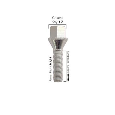 10 bolts key 17 12x1.25 l.40mm